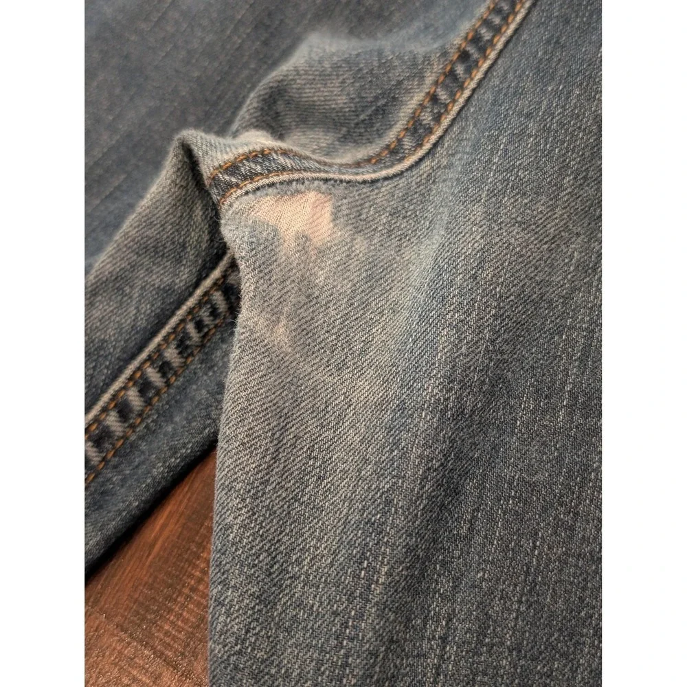 Carhartt Jeans Mens 34x34 Blue Rugged Flex Straight Leg Stretch Denim Paint - Picture 14 of 16